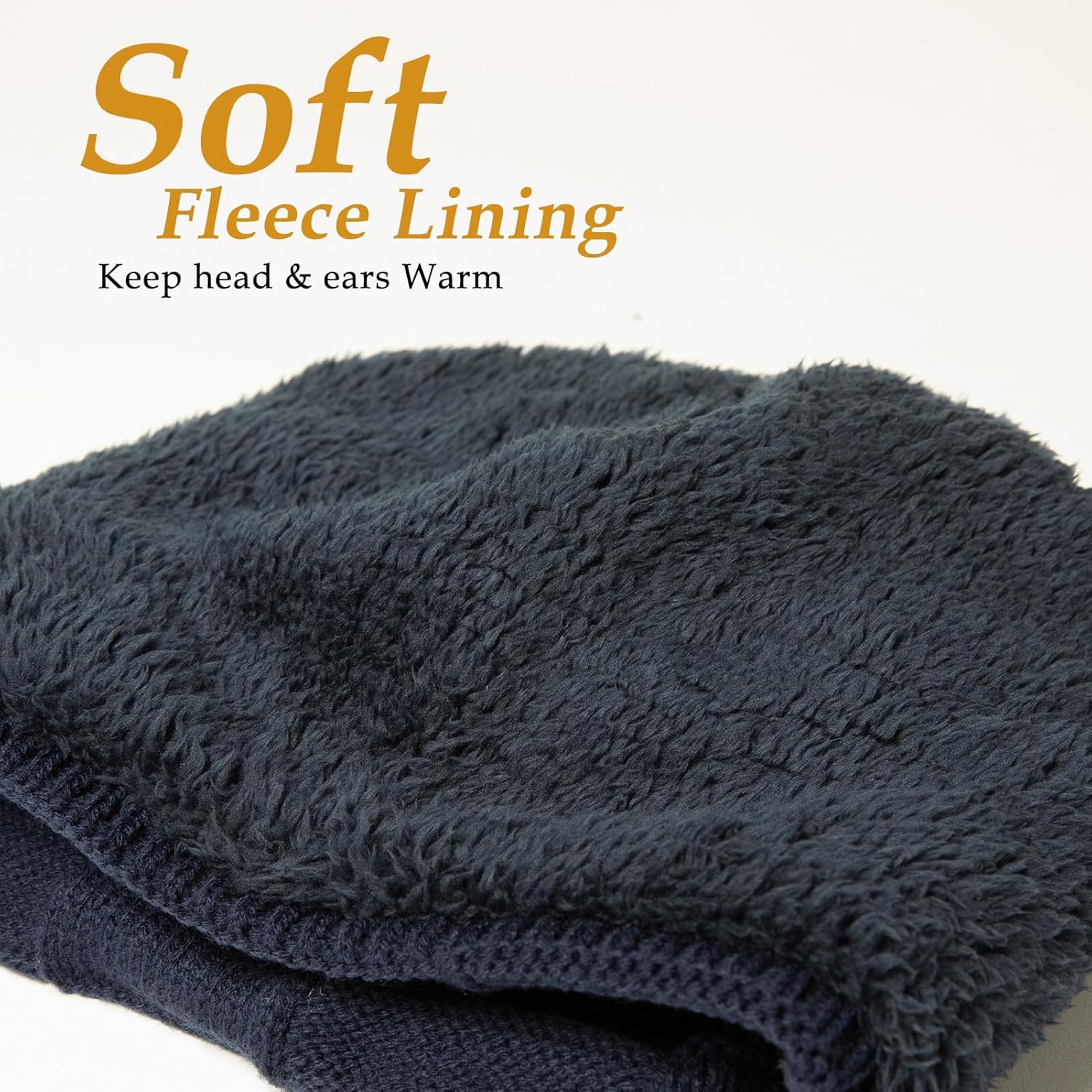 Men’s Slouchy Beanie with Soft Fleece Lining for Winter Warmth