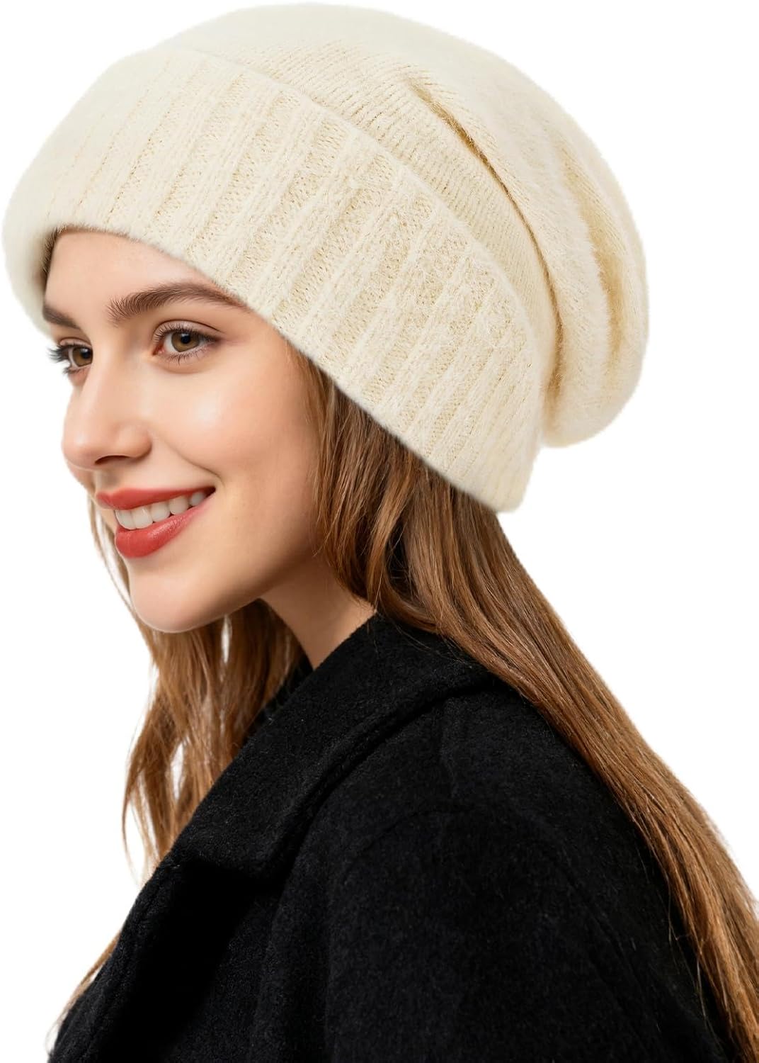 Double Layer Satin Lined Beanie for Hair Protection and Winter Comfort