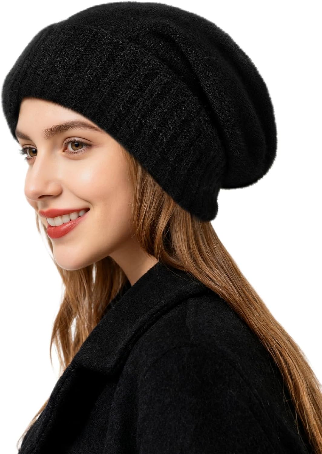 Double Layer Satin Lined Beanie for Hair Protection and Winter Comfort