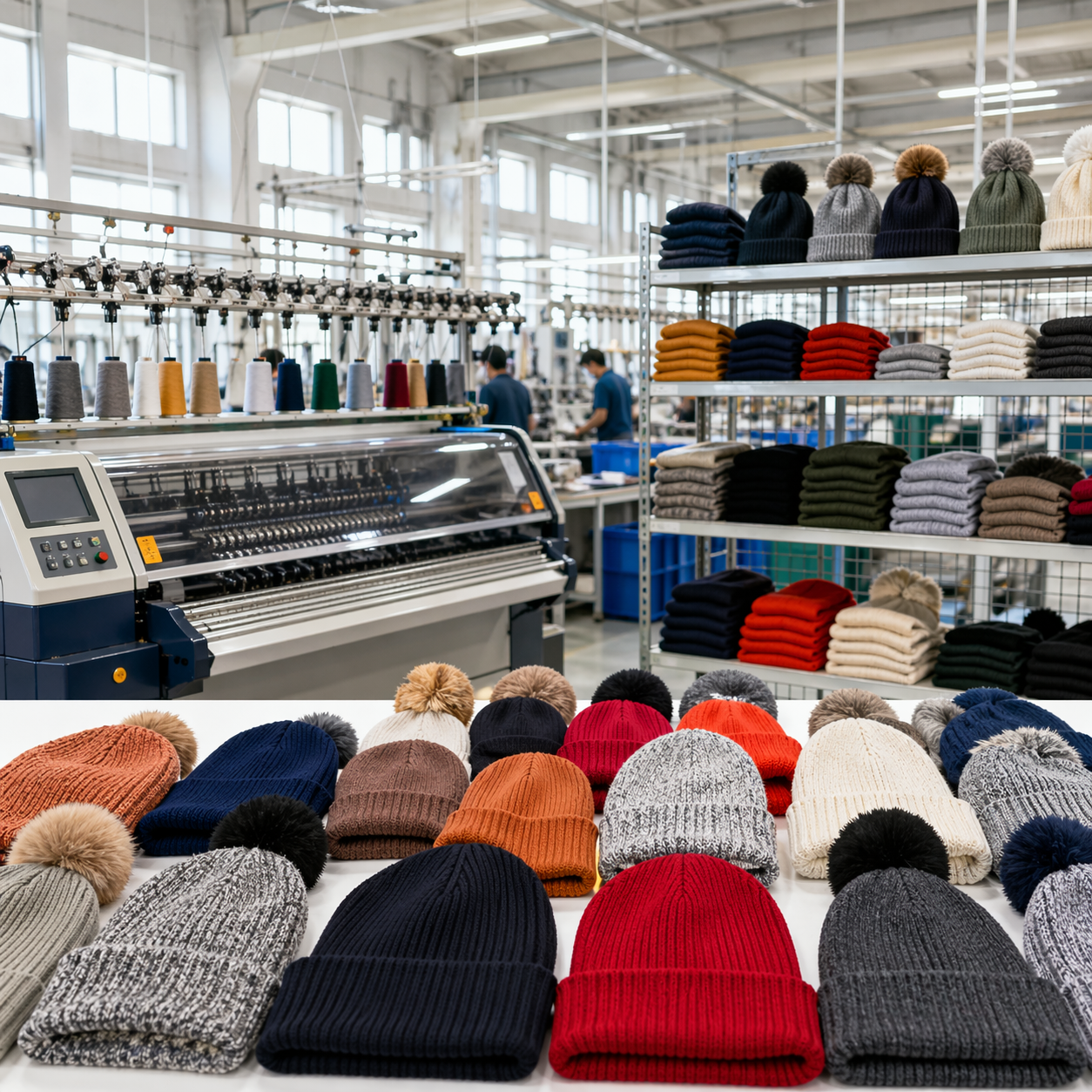 Knitted hats manufactured by Jishi Technology