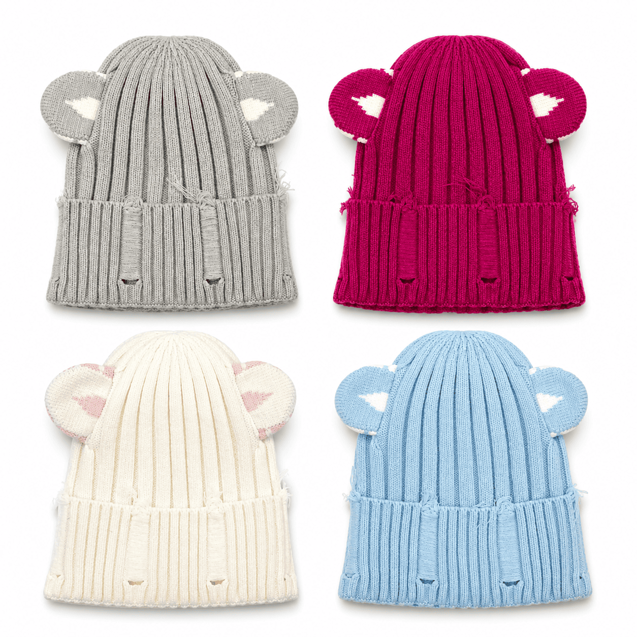 Custom Kids Animal Ear Knitted Beanie Hat